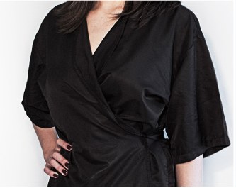 Roupão kimono preto Luxor